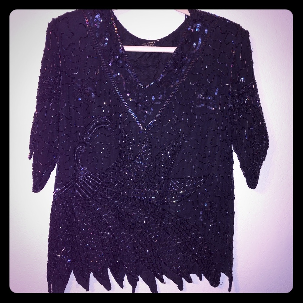 *FINAL* Vintage Mark & John II Sequin & Beaded Top